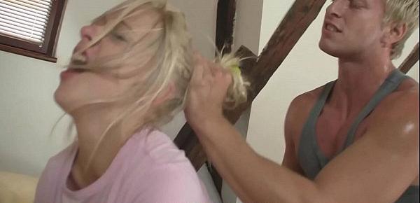  Blonde GF takes rough punishment for cheating